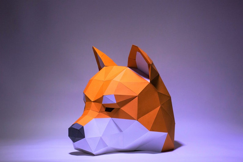 Shiba Inu Mask Papercraft Mask Template Origami PDF | Etsy