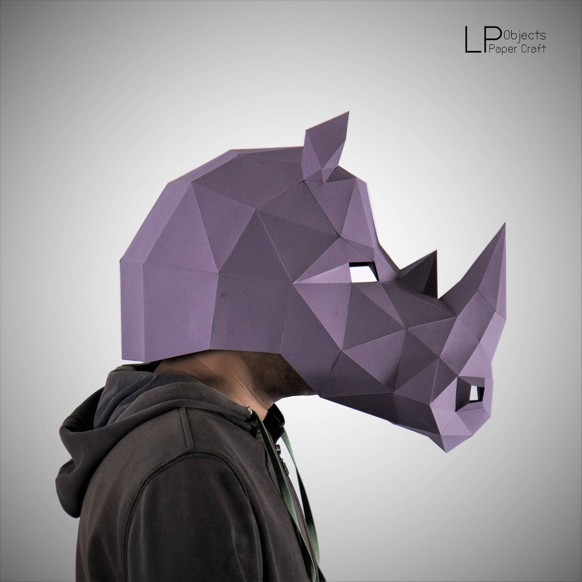 Rhino Mask Paper Craft Digital Template Origami PDF Etsy