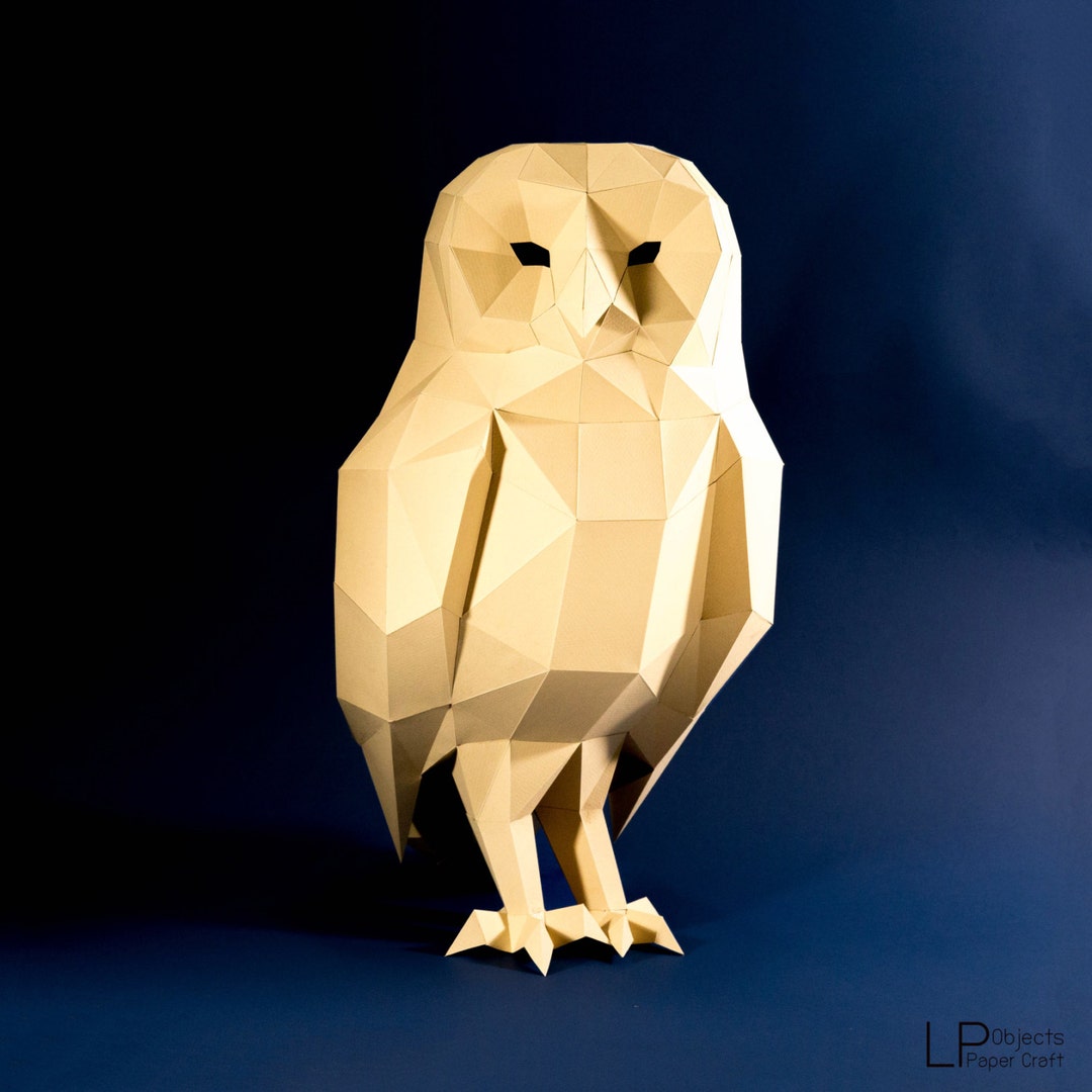 Owl Model Paper Craft, Digital Template, Origami, PDF Download DIY, Low ...