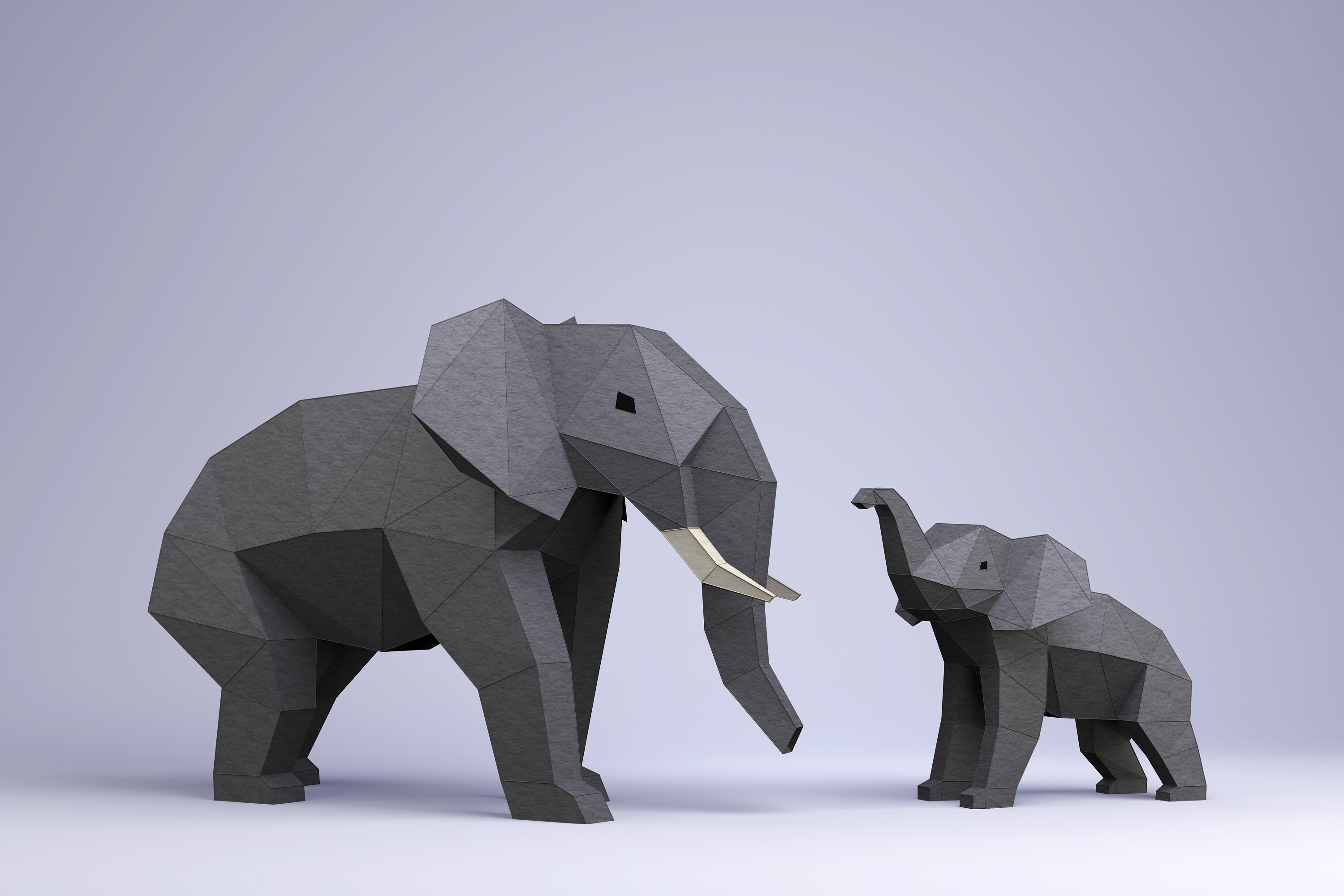 Elephants Digital Template Elephants PDF Paper Craft - Etsy