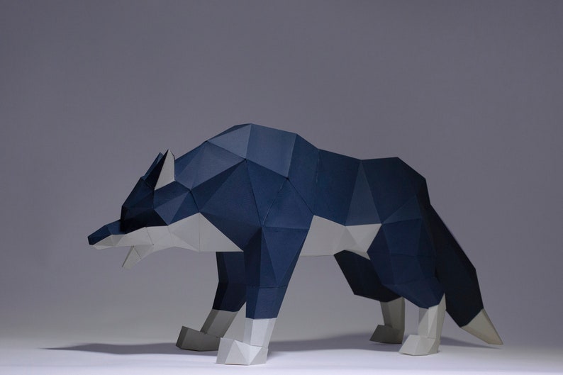Angry Wolf Paper Craft Digital Template Origami PDF - Etsy