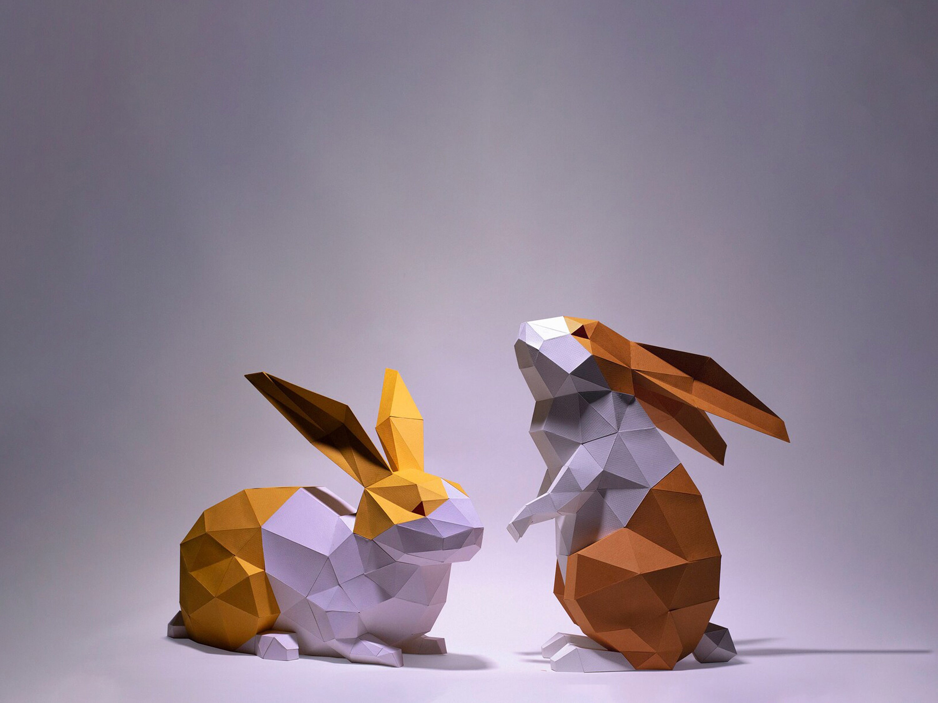 Bunny Rabbit Sitting and Bunny Rabbit Standing up Paper Craft