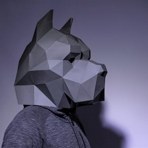 Pitbull Dog Mask, Mask Paper Craft, Digital Template, Origami, PDF ...