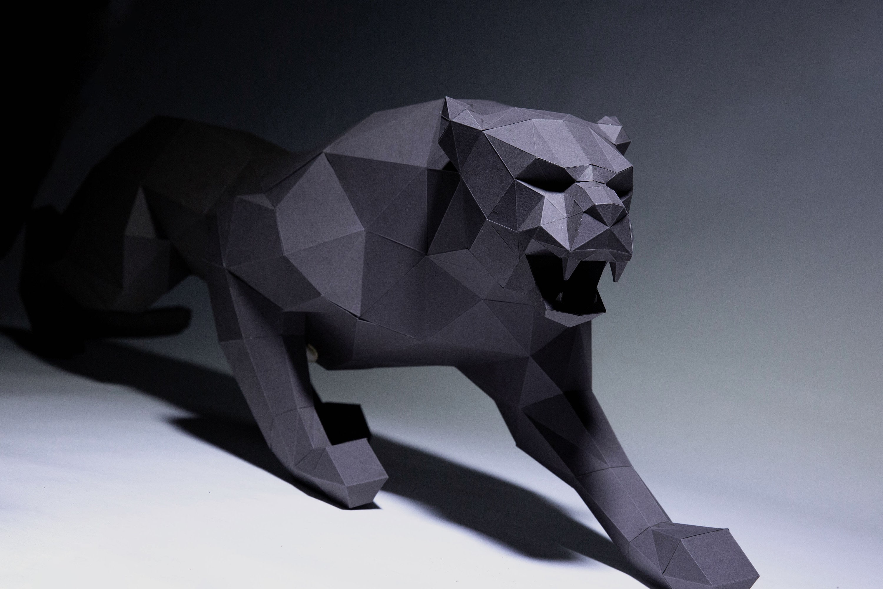 Angry Black Panther Paper Craft Digital Template Origami Etsy