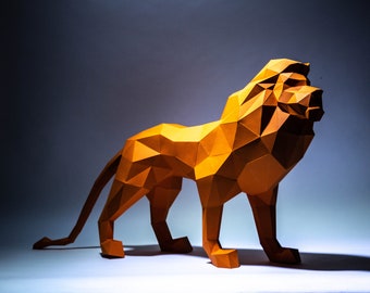 Origadream, DÉJÀ PRÉ-COUPÉ VERSION XL | Kit 3D à assembler soi-même, Trophée Papercraft Tête de Loup Maquette, Assemblage Pliage Bricolage Papier cartonné épais 300g