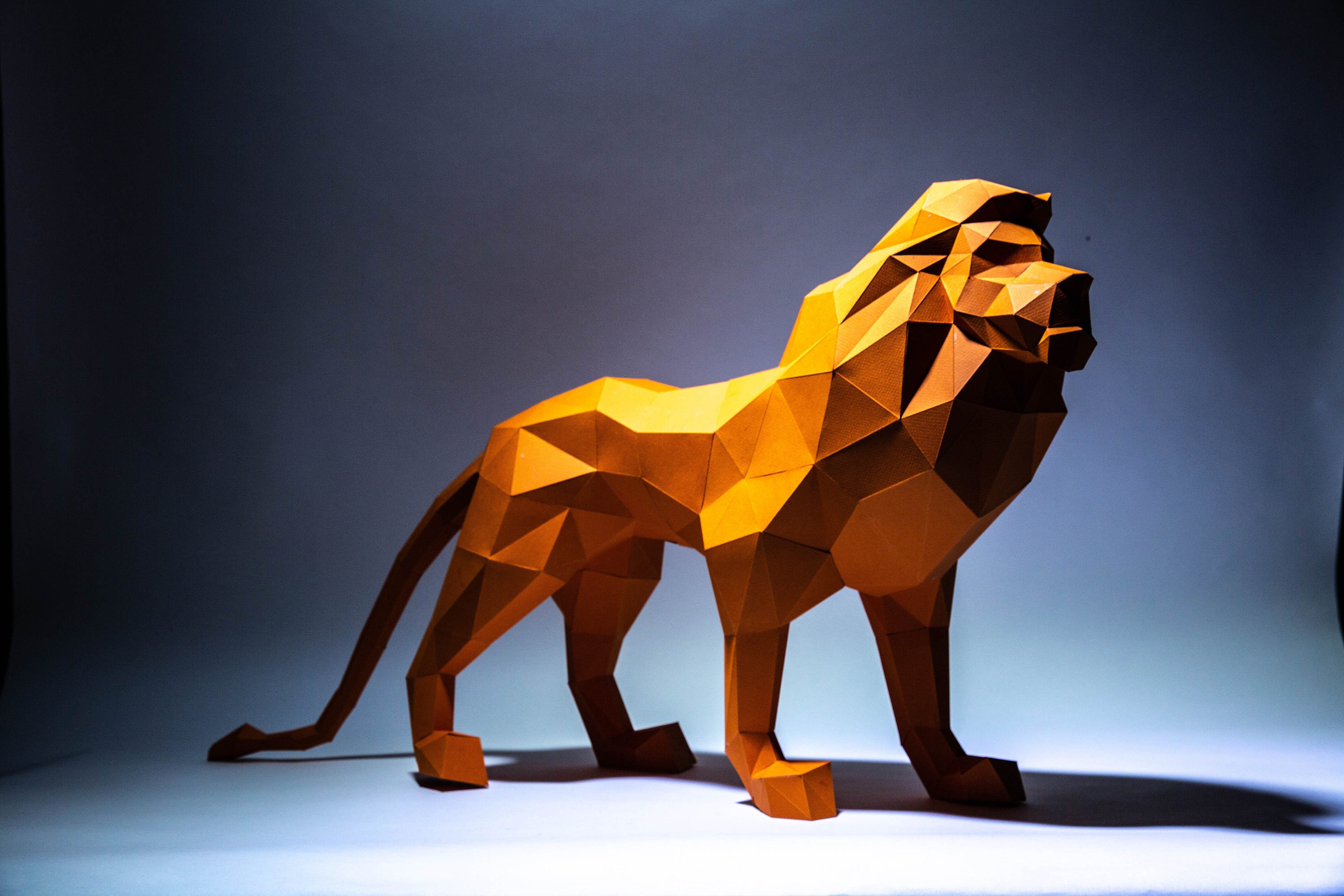 Lion Paper Craft Digital Template Origami PDF Download DIY Etsy