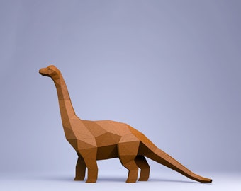Digital mall för Apatosaurus-dinosaurier, PDF-papperspyssel, dinosaurieorigami, dinosauriemodell