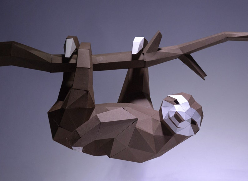 Sloth Model Sloth Paper Craft Sloth Digital Template Sloth - Etsy