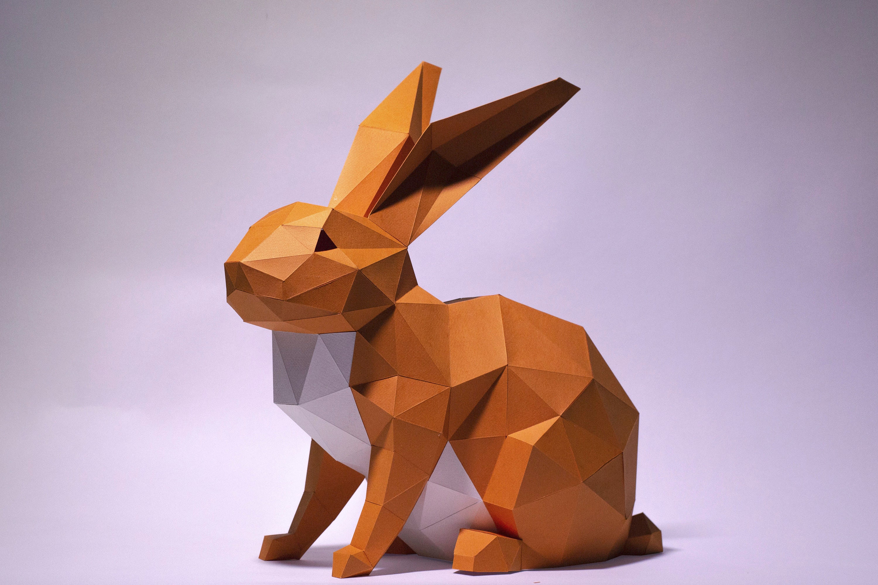 Bunny Rabbit Sitting and Bunny Rabbit Standing up Paper Craft, Digital ...