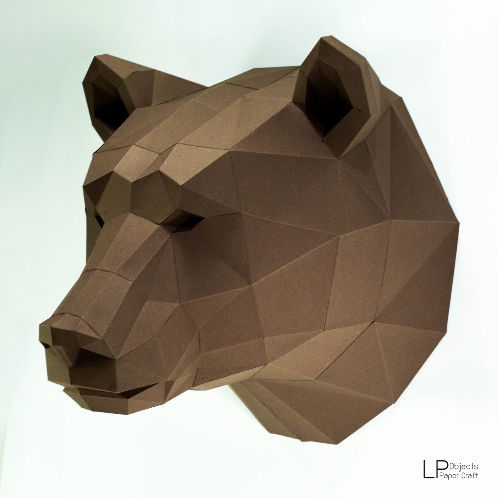 Bear Head Animal Head Bear lowpoly Bear Digital Template | Etsy