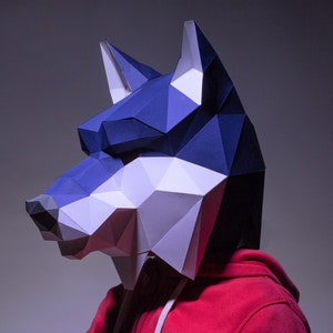 Wolf Mask Werewolf Paper Mask Halloween Maskwerewolf - Etsy