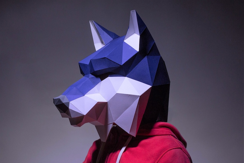 Wolf Mask Werewolf Paper Mask Halloween Maskwerewolf - Etsy