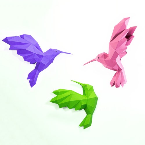 Hummingbird Paper Craft Digital Template Origami PDF - Etsy