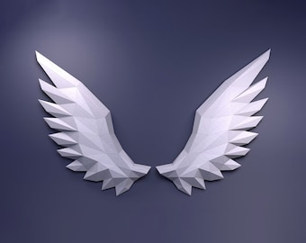 Alas Papercraft, alas low poly, papercraft 3d, PDF, regalo, low poly papercraft, papercraft pdf, 3d pdf, alas de angel pdf,MODELO DESAFÍO