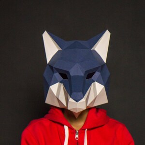 Wolf Mask Paper Craft, Digital Template, Origami, PDF Download DIY, Low ...