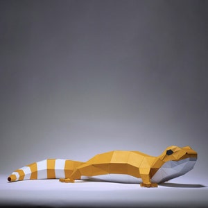 Leopard Gecko Paper Craft, Digital Template, Origami, PDF Download DIY, papercraft PDF template gecko, origami sculpture pangolin