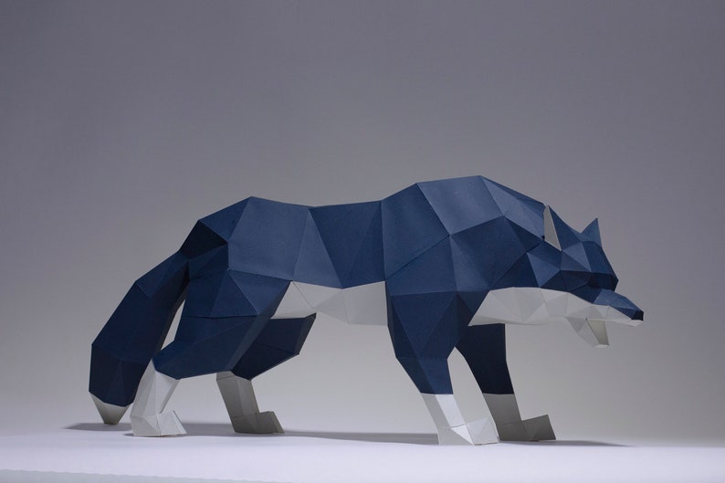 Angry Wolf Paper Craft Digital Template Origami PDF - Etsy