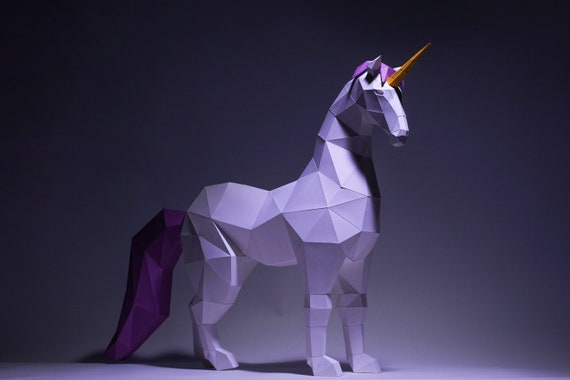 Unicorn Paper Craft Digital Template Origami PDF Download - Etsy