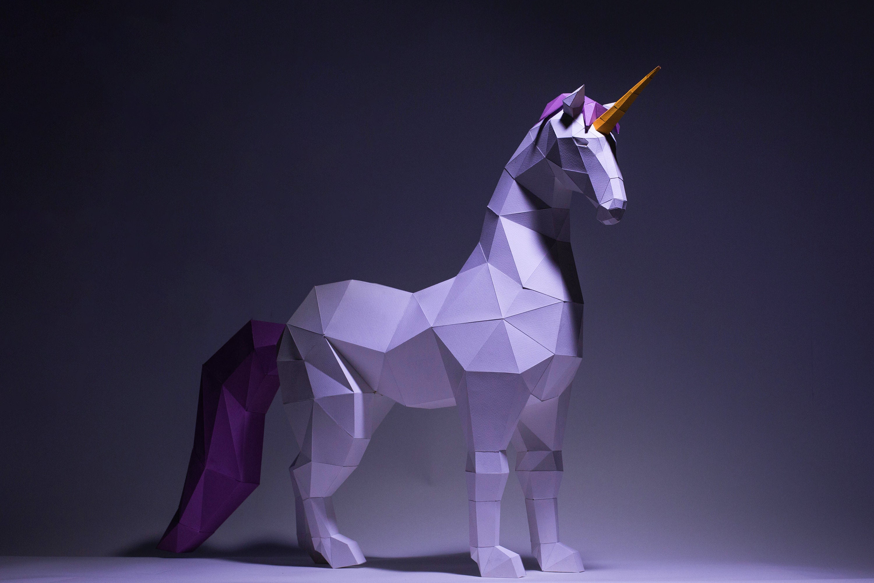 Unicorn Paper Craft Digital Template Origami PDF Download Etsy