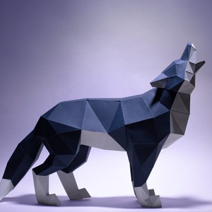 Wolf Paper Craft, Digital Template, Origami, PDF Download DIY, Low Poly ...