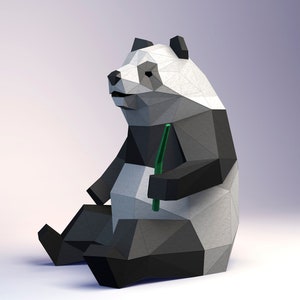 Panda Digital Template, Panda PDF Paper Craft, Panda Origami, Panda Model