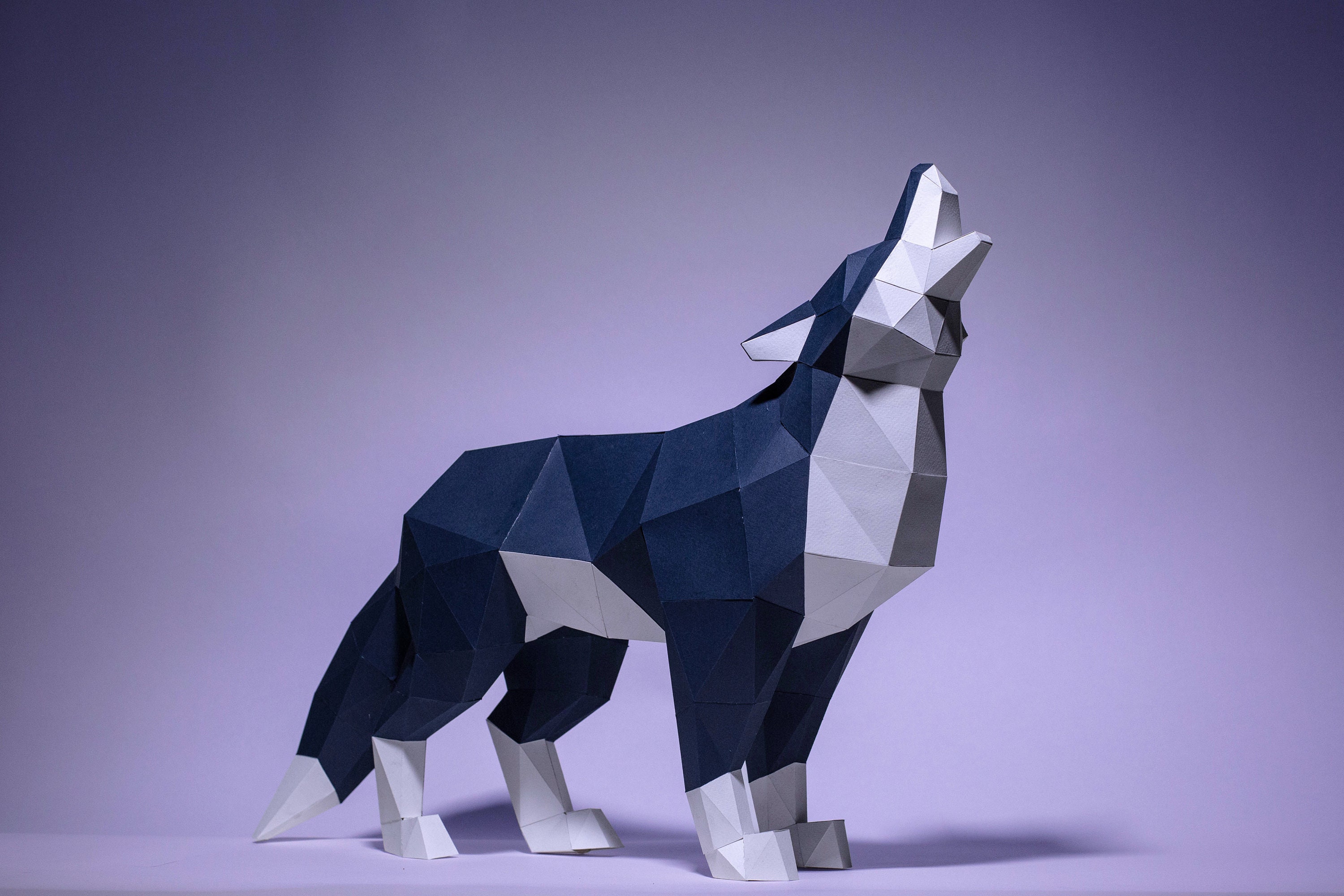 Wolf Paper Craft Digital Template Origami PDF Download DIY Etsy España