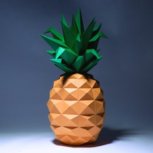 Pineapple Paper Craft, Digital Template, Origami, PDF Download DIY, Low Poly, Trophy, Sculpture, Model, Fruit