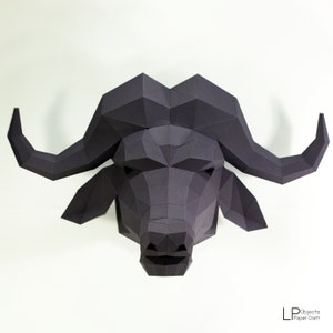Buffalo Head Paper Craft, Digital Template, Origami, PDF Download DIY ...