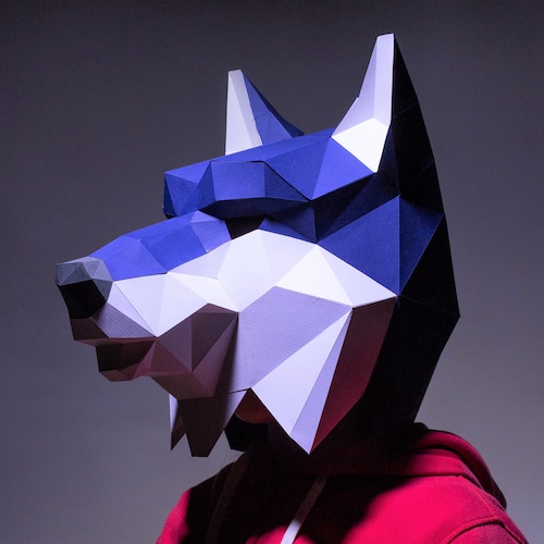 DIY Werewolf Mask Template Low Poly Paper Craft Project Wolf - Etsy Canada