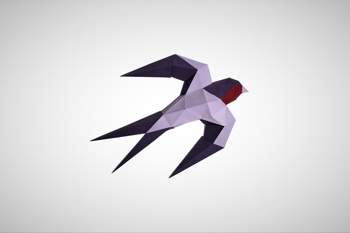 Swallows Wall Paper Craft, Digital Template, Origami, PDF Download DIY ...