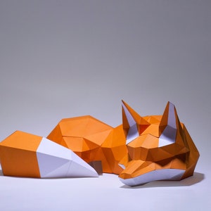 Fox Sleep Paper Craft, Paper Model, 3d Paper Craft, Paper Sculpture PDF ...