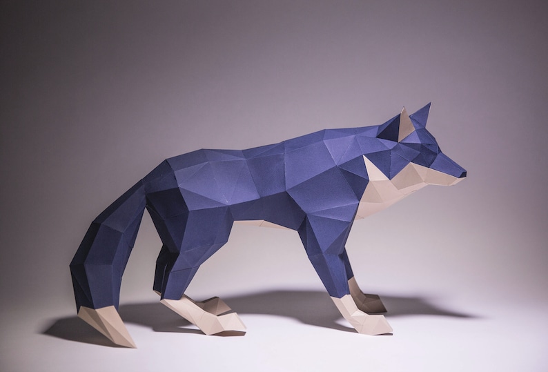 Wolf Model Wolf Wolf origami Wolf paper Wolf low poly Etsy