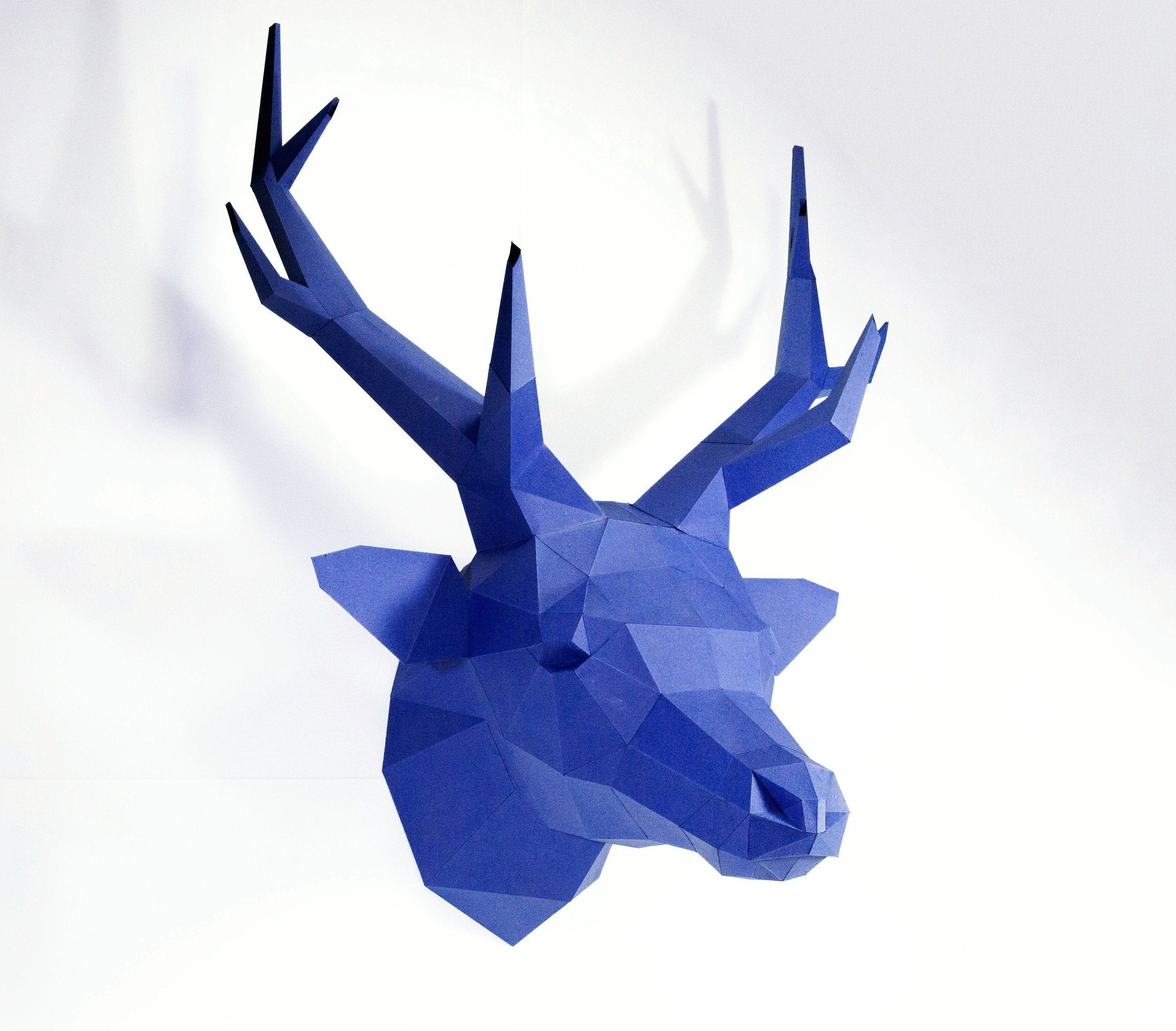 Deer Head Wall Paper Craft Digital Template Origami PDF Etsy