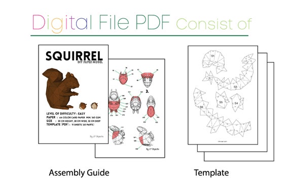 Squirrel Model Squirrel 3d Model Origami Squirrel Squirrel Paper Squirrel Low Poly Papercraft Diy Trophy Papermodel Sculpture