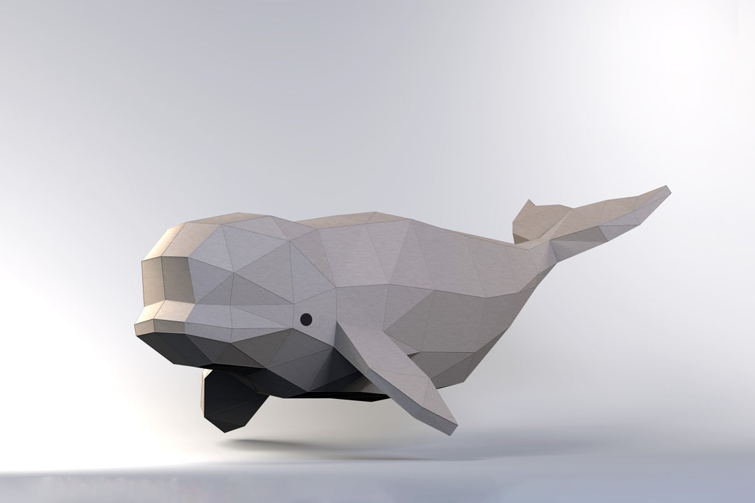 Beluga Decor Paper Craft Beluga Model DIY Papercraft Paper Etsy