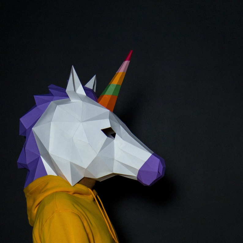 Unicorn Mask Paper Craft Digital Template Origami PDF | Etsy