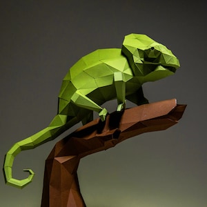 Mestiere con la carta camaleonte, modello digitale, origami, download PDF fai da te, low poly, trofeo, scultura, modello