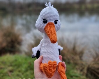 Amigurumi/Crochet Stork: Sesame the Stork (PDF Pattern)