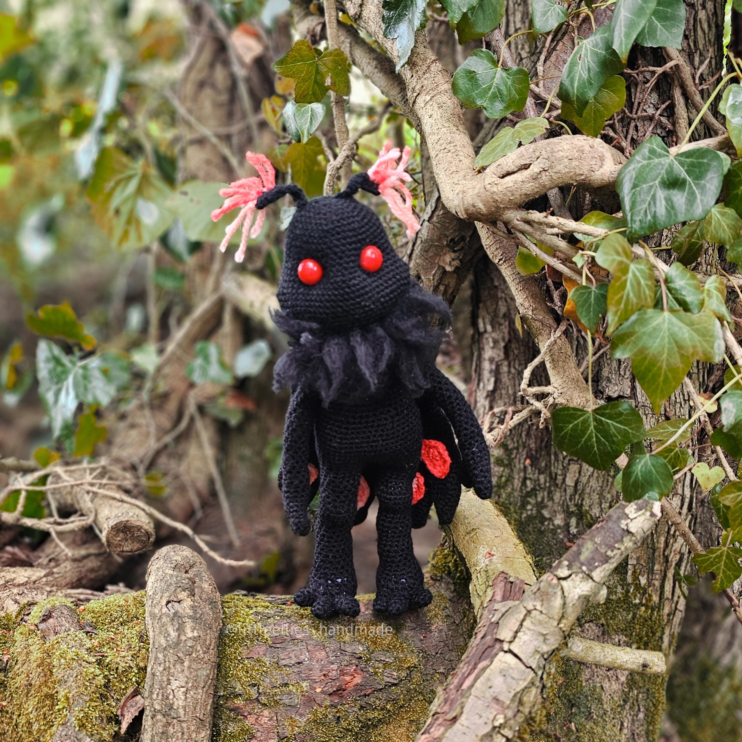 Amigurumi/Crochet Mothman: Soba the Mothman Doll