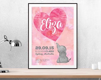 Nursery | Baby's Room | Baby's Birth | Birth Announcement | Wall Art | Nursery Art | Baby | Baby Announcement | Poster | Custom