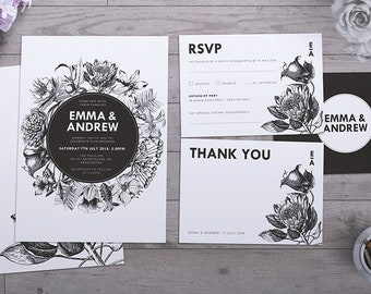 Elegant Invitation | Wedding Invitation | Simple Invitation | Elegant flowers | Floral invitation | Custom