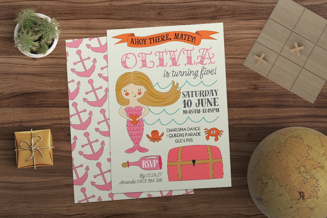 Free Mermaid Online Birthday Invitation Templates | Greetings Island - View #13