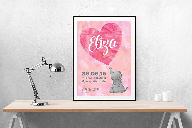 Nursery Baby's Room Baby's Birth Birth Announcement Wall Art Nursery Art Baby Baby Announcement Poster Custom image 1