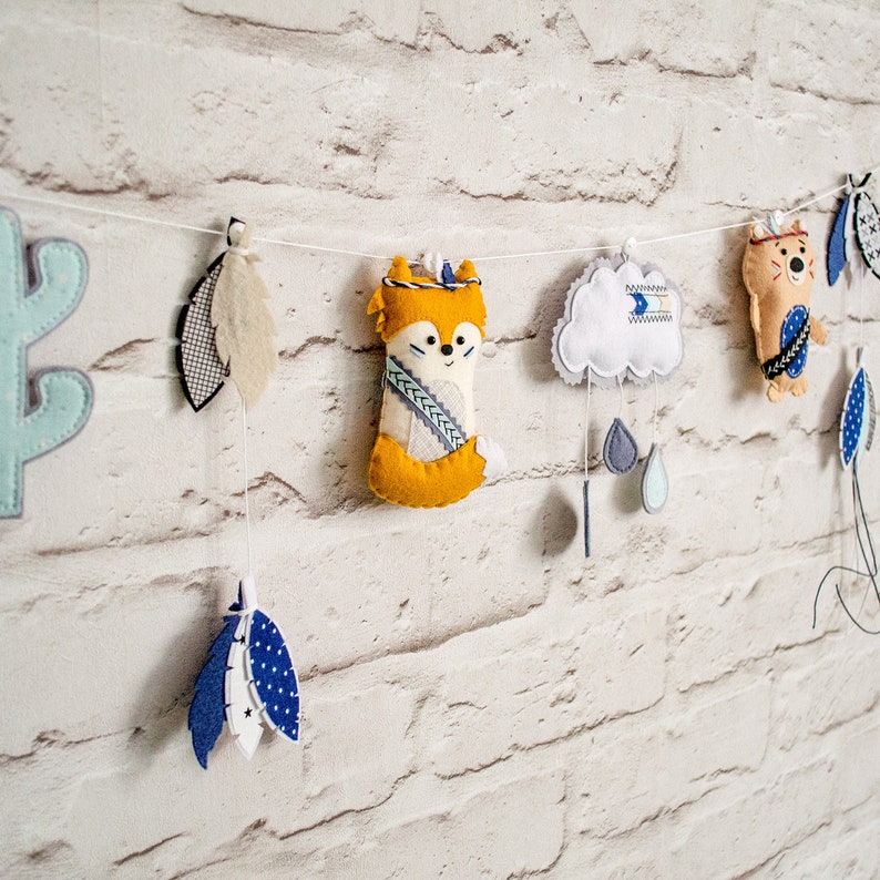 Woodland garland for nursery Mountain garland Woodland nursery Etsy