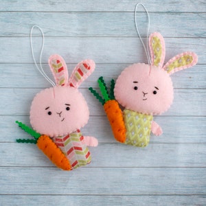 Easter bunny ornament pastel ornaments Stuffed bunnies Easter basket decorations Easter soft bunny Easter rabbit ornament