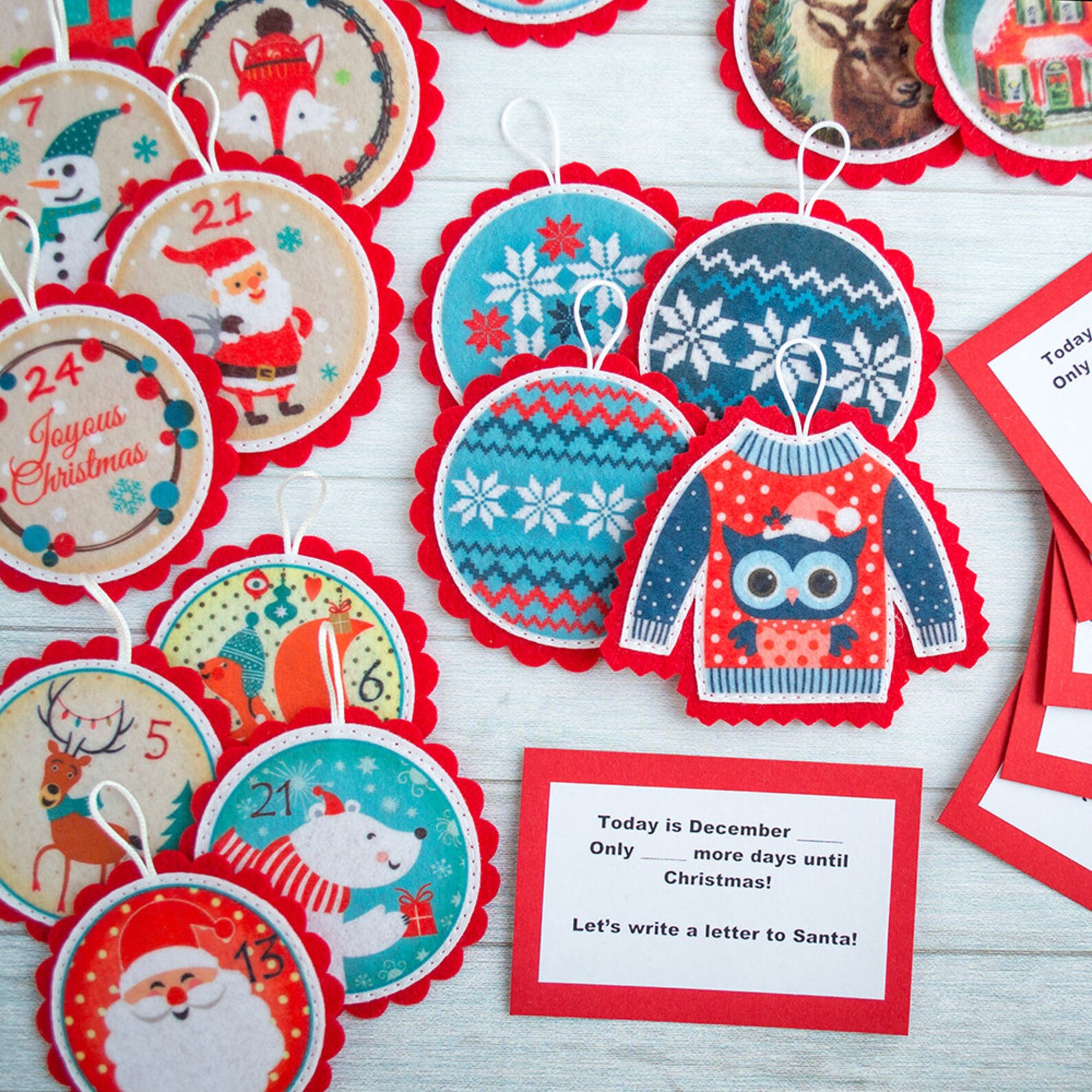 Advent Calendar Ornaments Christmas Ornaments Kids Advent Kids Etsy