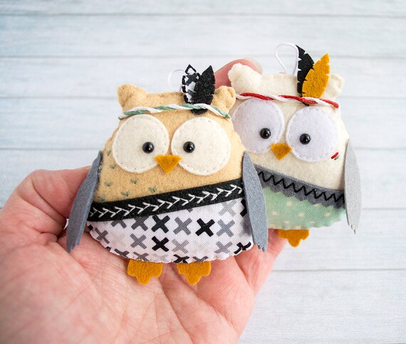 Tribal Decor Baby Shower Gift Owl Ornament Tribal Animals Woodland Nursery Black White Room Mint Gray Nursery Cute Owl Teepee Kids Baby Gift
