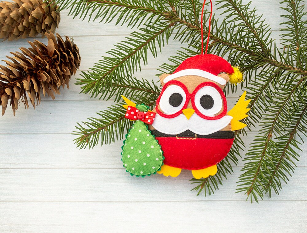 Ornement d'arbre de Noël Pour Enfants Décor Hibou en Feutre Bauble Cadeaux Cadeau d'ami