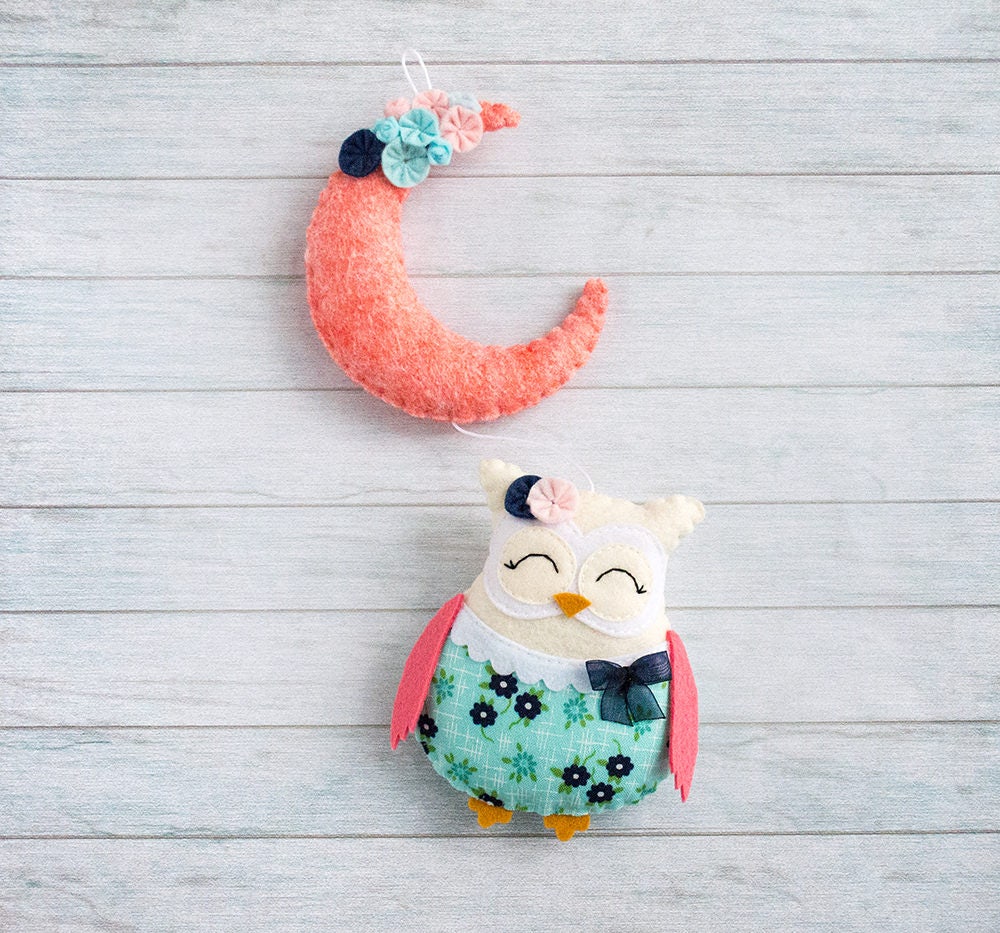 Owl Pépinière Guirlande Coral Marine Fille Chambre Bébé Cadeau Décor de Enfants Guirlandes Décoratio