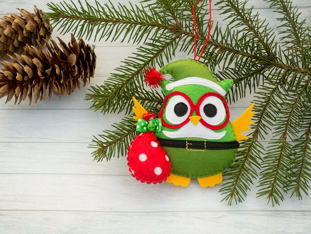 Ornements de Noël Cadeaux Ornement Du Père Arbre Hibou Cadeau Décoration Feutre Décoration Intérieur